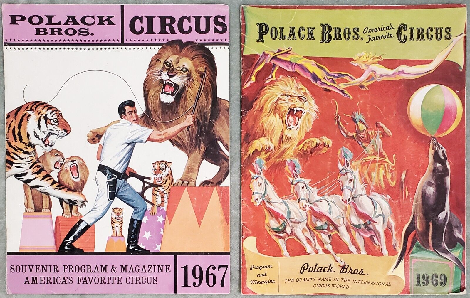 Polack Bros. Circus Programs 1967 and 1969