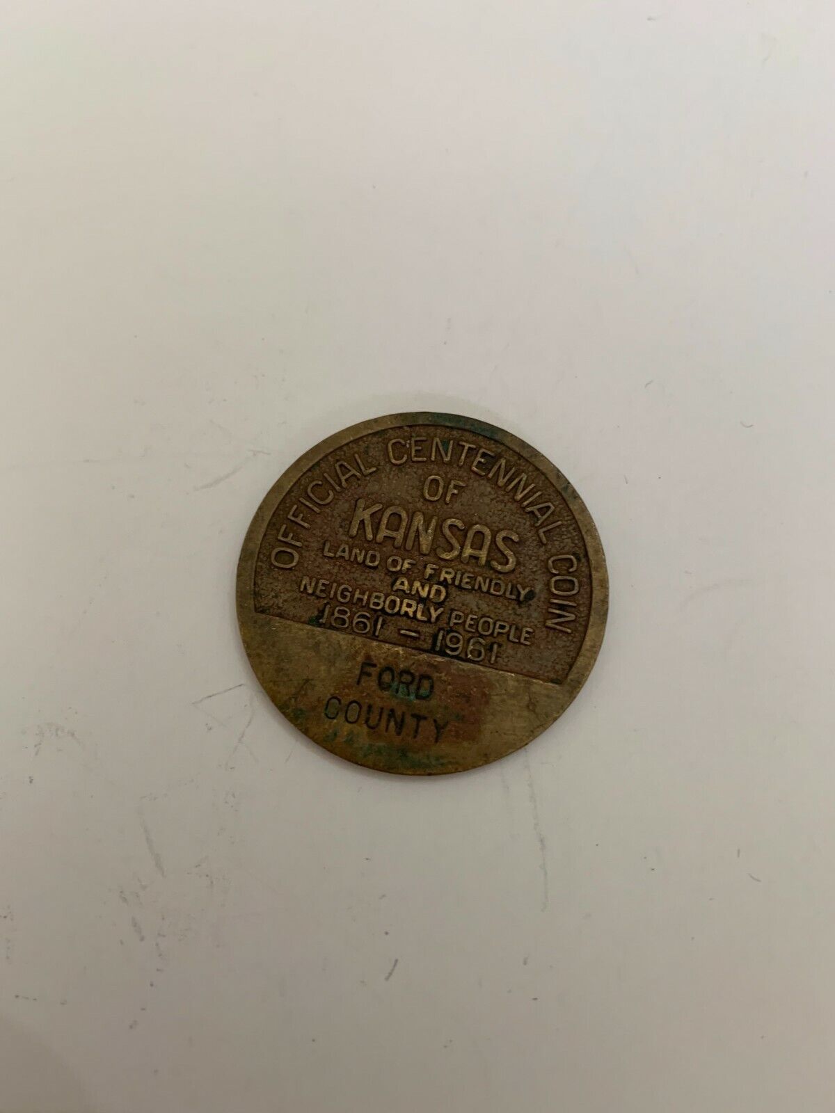 1861-1961 Official Centennial Coin Of Kansas Ford County
