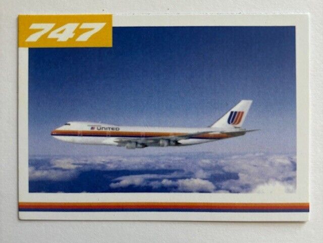 1990's United Airlines Pilot TRADING CARD  Boeing 747-200