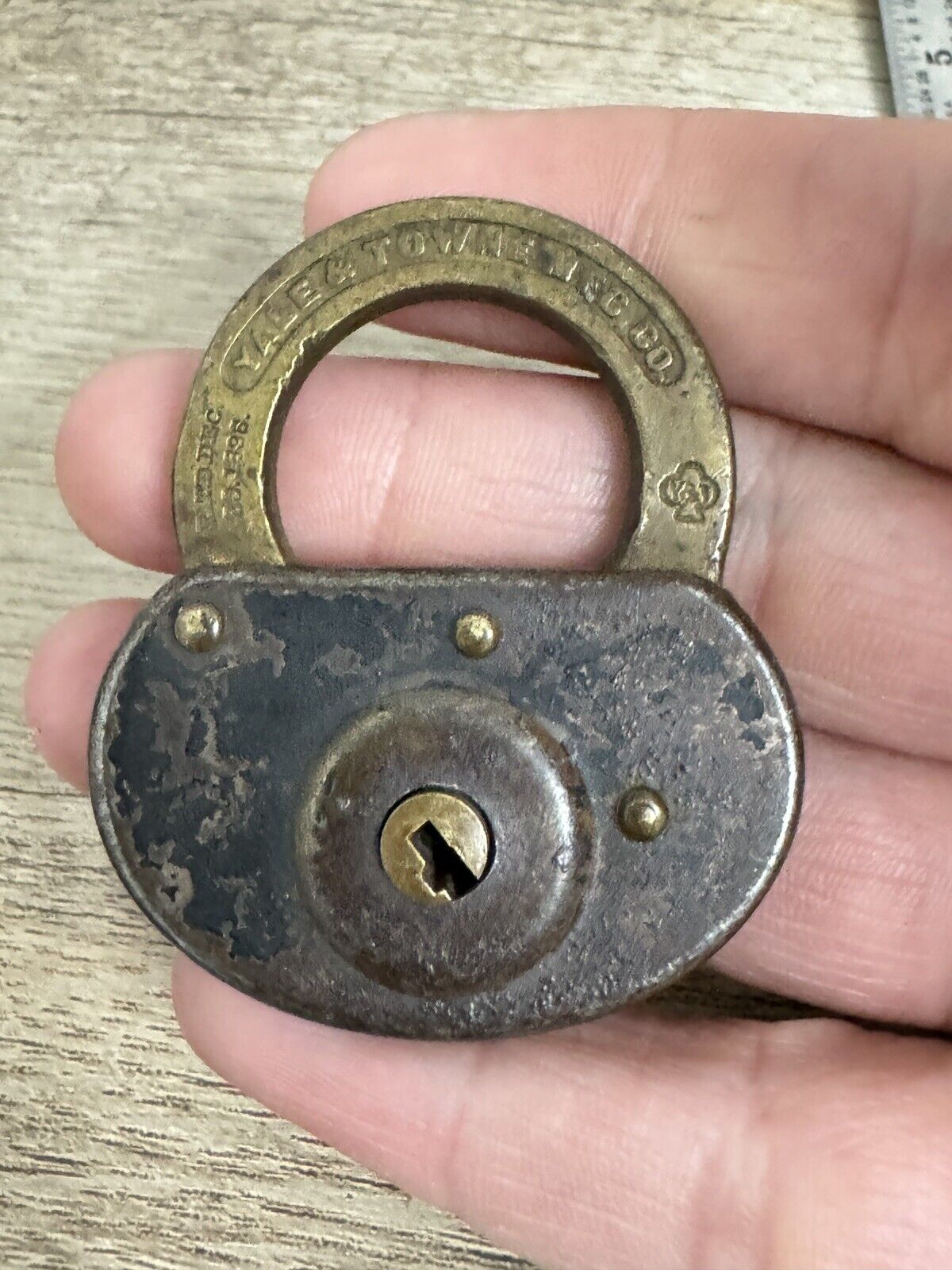 Vintage Antique Old 1896 Yale Bi-Metallic Padlock No Key Lock