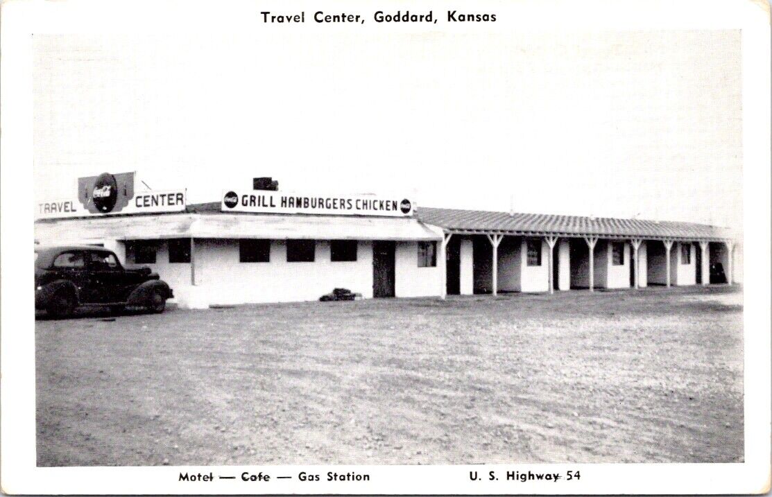 Travel Center, Motel, Cafe, Gas Station, GODDARD, Kansas Advertising Postcard