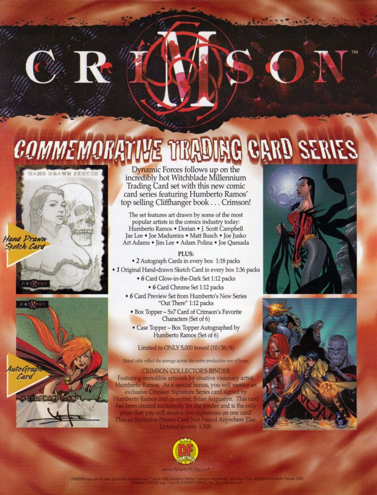 CRIMSON 2001 DYNAMIC FORCES PROMO PROMOTIONAL SELL SALE SHEET