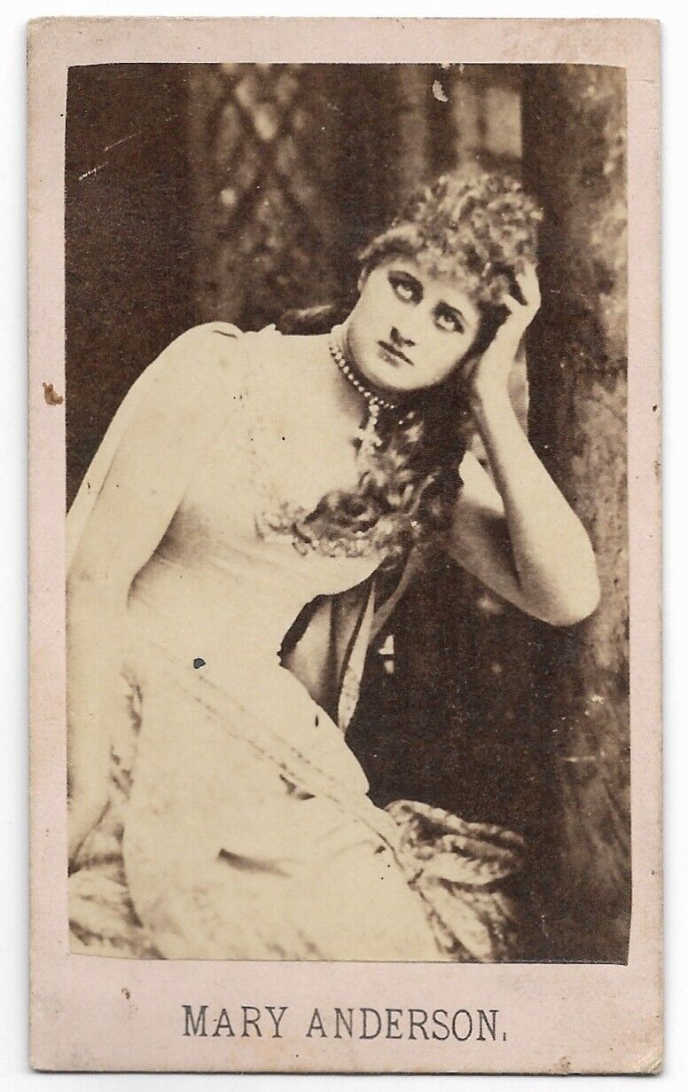 Antique Victorian Actress MARY ANDERSON Theater Celebrity ORIGINAL CDV PHOTO
