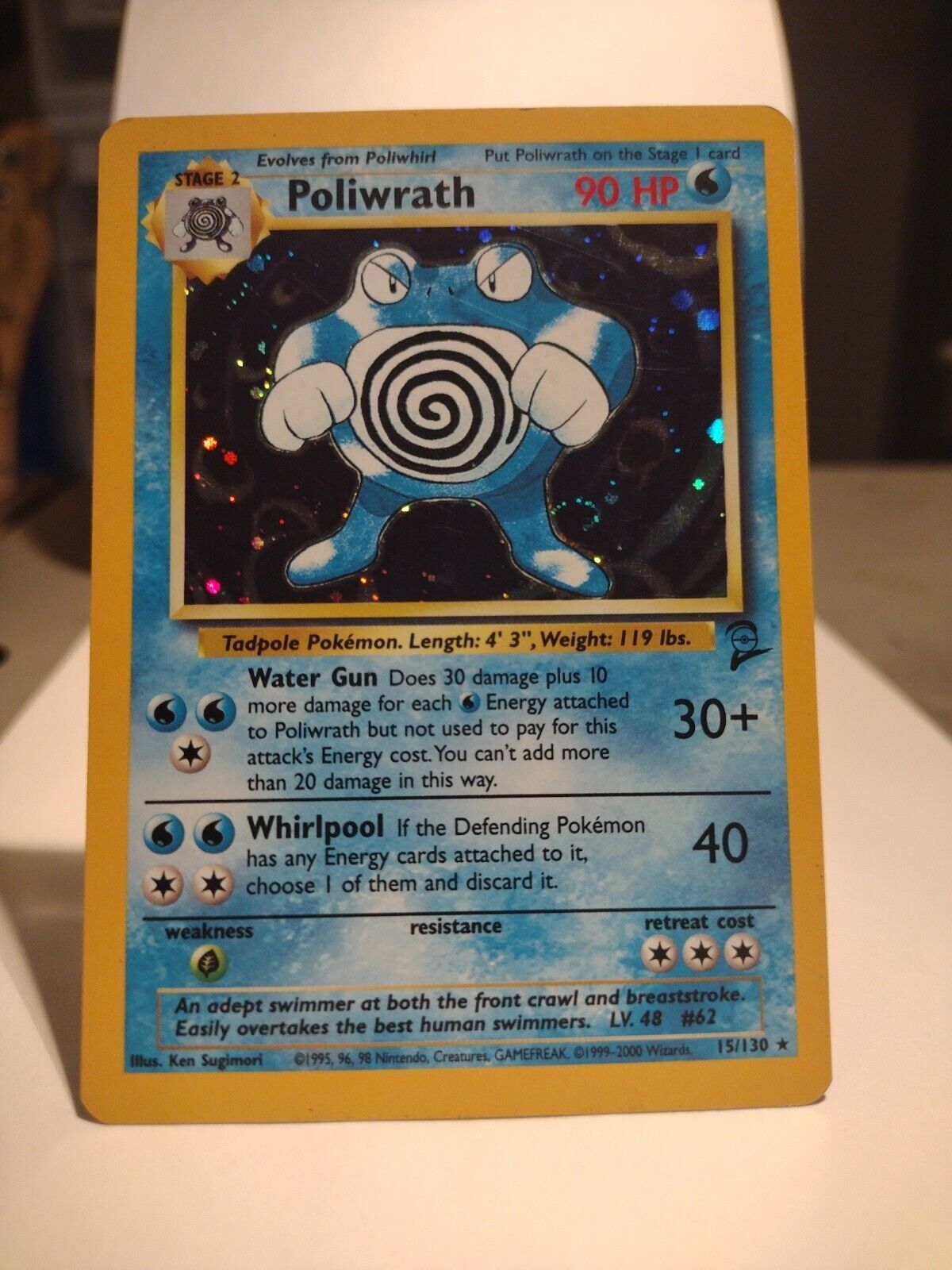 Pokemon 1999-2000 Holographic Poliwrath Base Set 2 Card 15/130