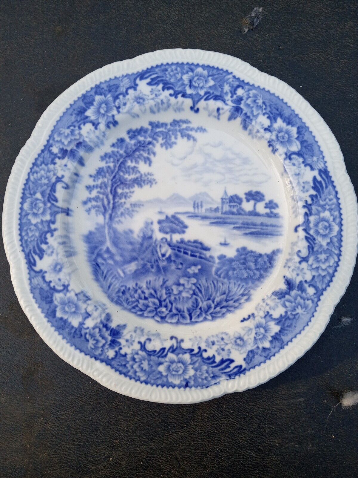 Vintage BLUE WHITE Swinnertons Silverdale 6 3/8” Plate Staffordshire ENGLAND x4x
