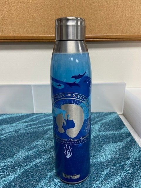 NOS Tervis Clearwater Marine Aquarium Manatee bottle 25oz Stainless Steel 11.5\
