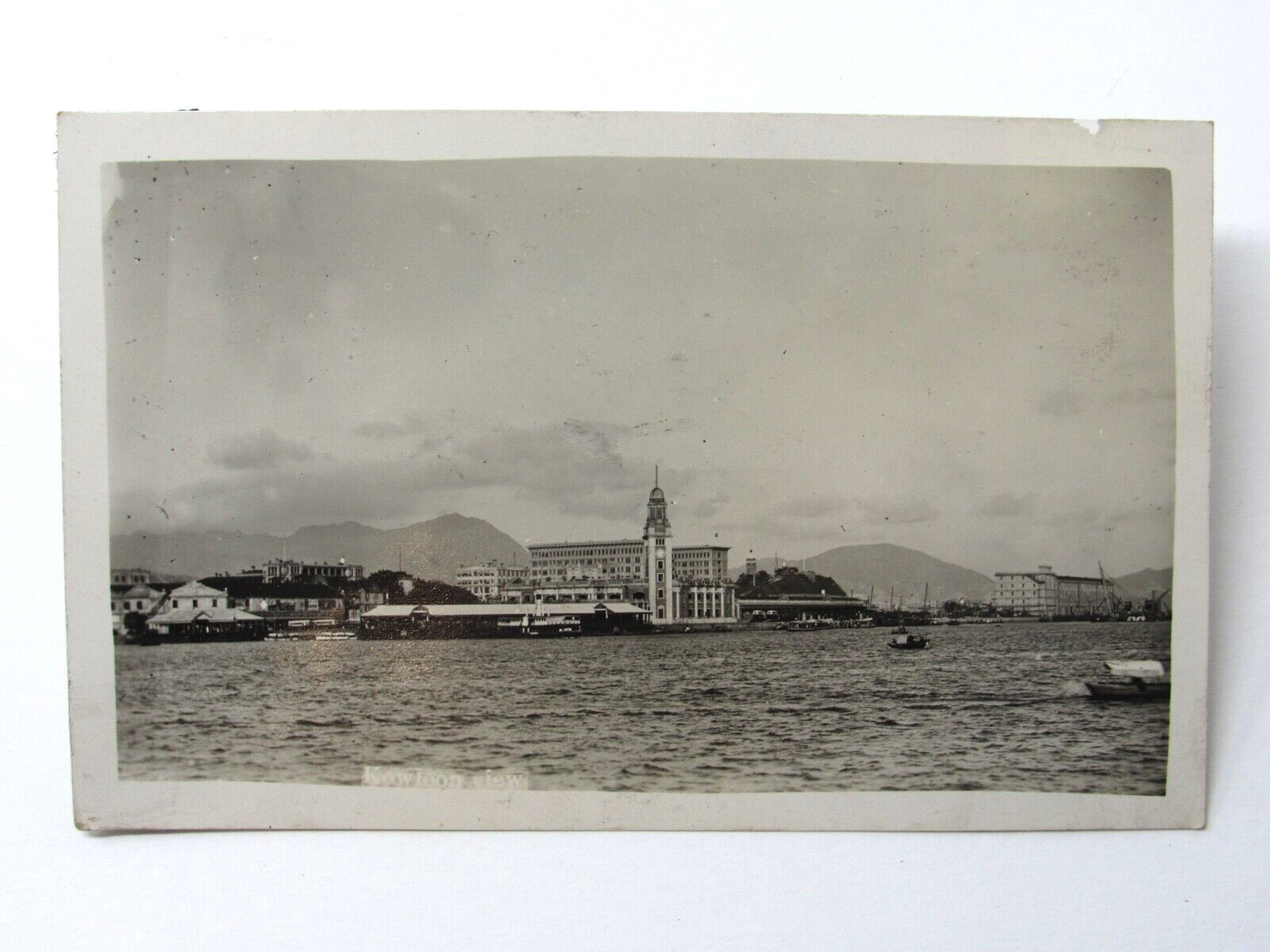 Kowloon View China RPPC Postcard c1930 Kowloon Bay Harbor Hong Kong