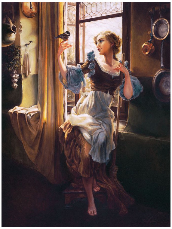 Disney Fine Art Limited Edition Canvas Cinderella\'s New Day-Heather Edwards
