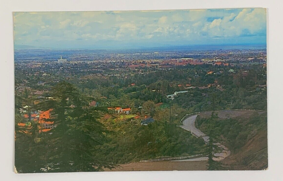 Aerial View Looking West from Beverly Hills California Postcard Unposted