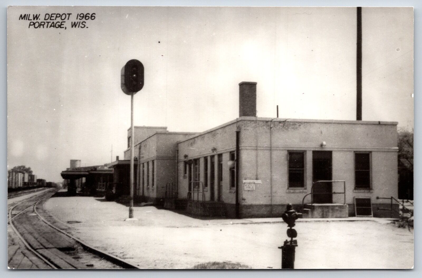 Portage Wisconsin~Milwaukee Railroad Depot~Train Station~1966 RPPC