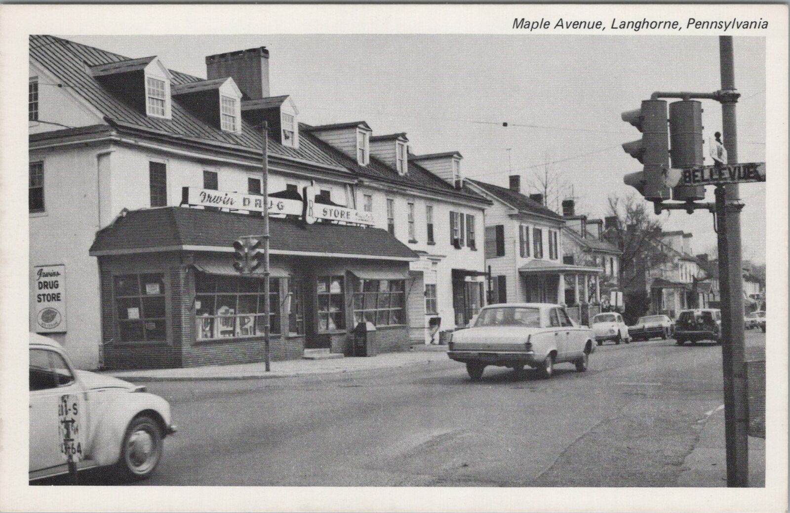 Postcard Maple Avenue Langhorne PA  