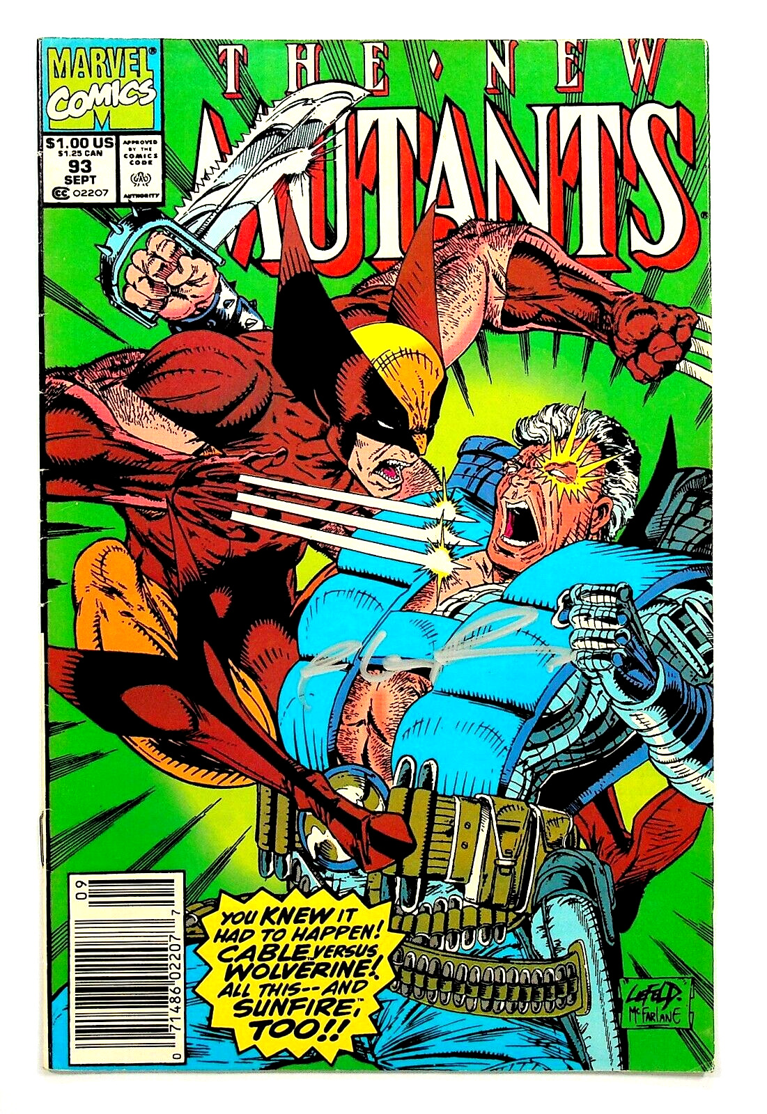 The New Mutant #93 Newsstand Signed by Rob Liefeld Marvel Comics 2014