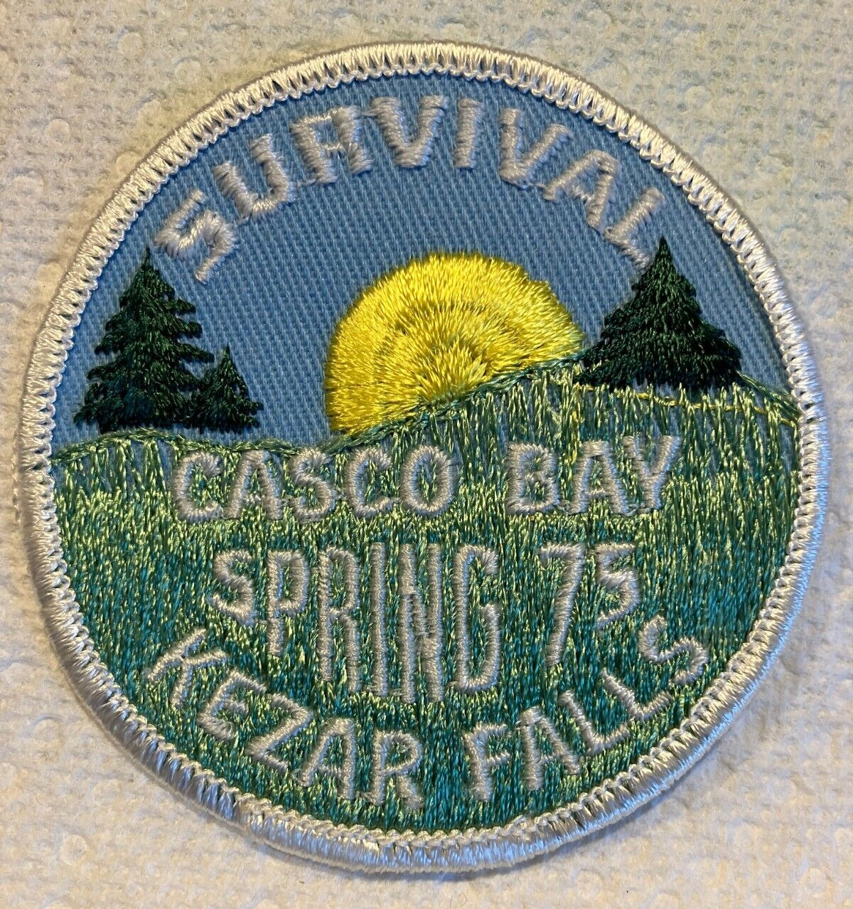 1975 Casco Bay Kezar Fall Survival Twill Embroidery Patch Boy Scout BSA