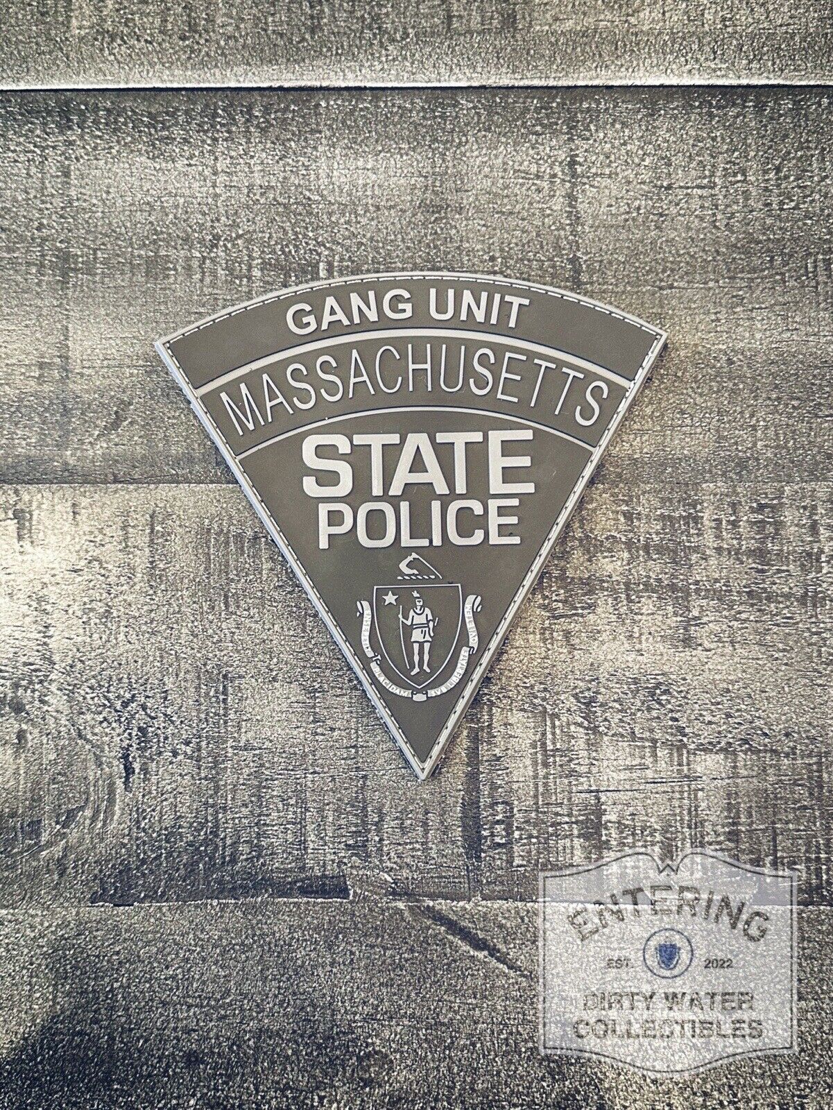 Massachusetts State Police Gang Unit Hook and Loop PVC patch SUBDUED
