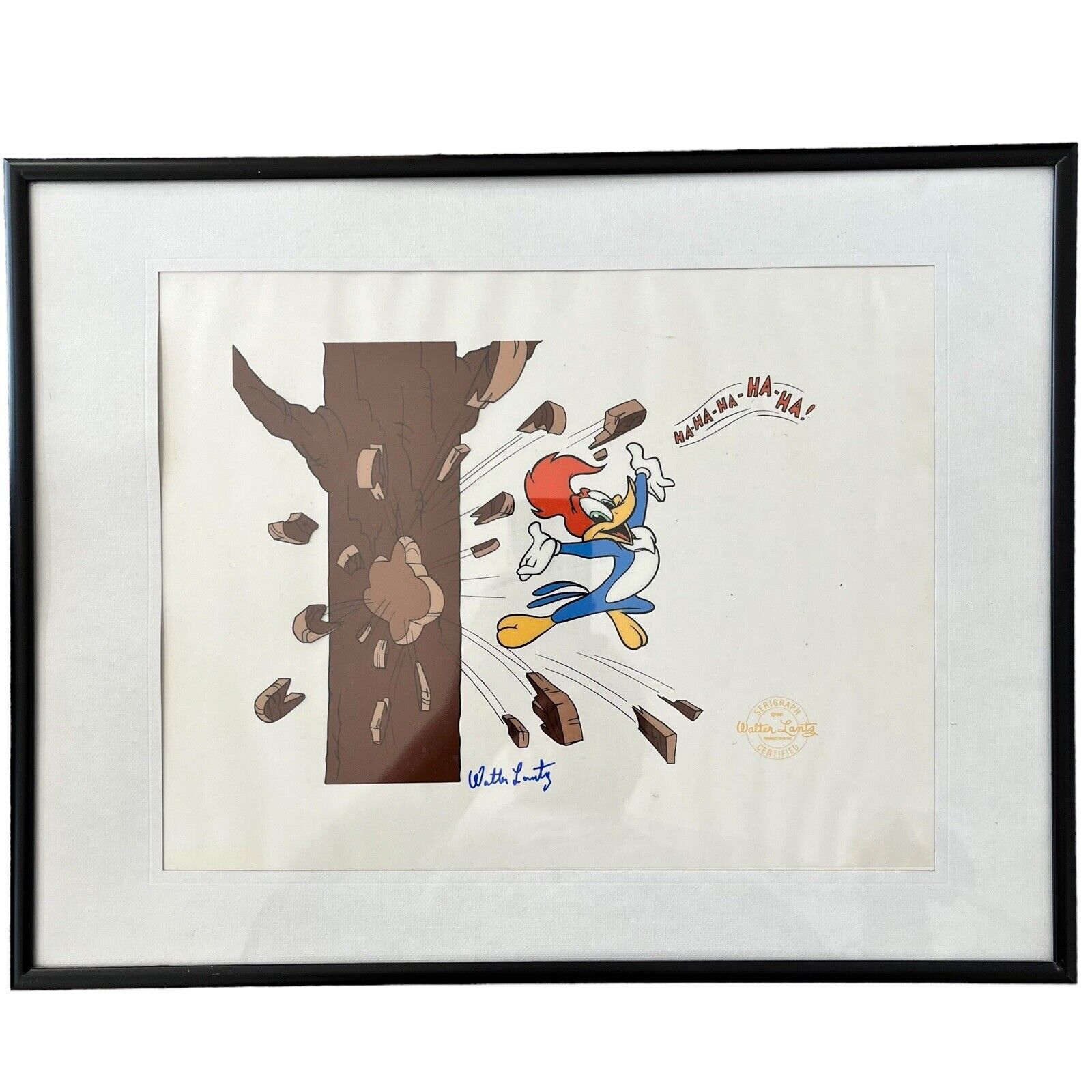 Woody Woodpecker Framed Serigraph Cel Ha-Ha-Ha-Ha Walter Lantz 1991 Limitd Edtn