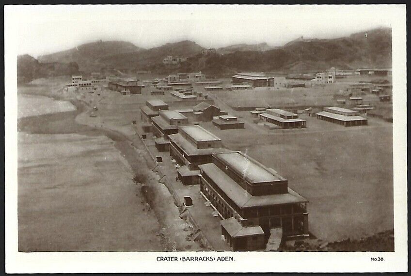 (AOP) Aden vintage real photo postcard Crater (Barracks) Aden