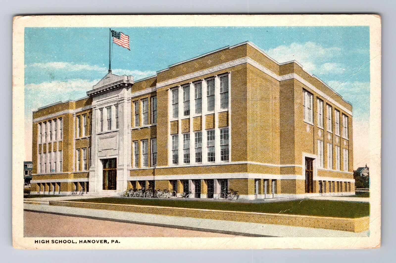 Hanover PA-Pennsylvania, High School, Antique, Vintage c1922 Postcard