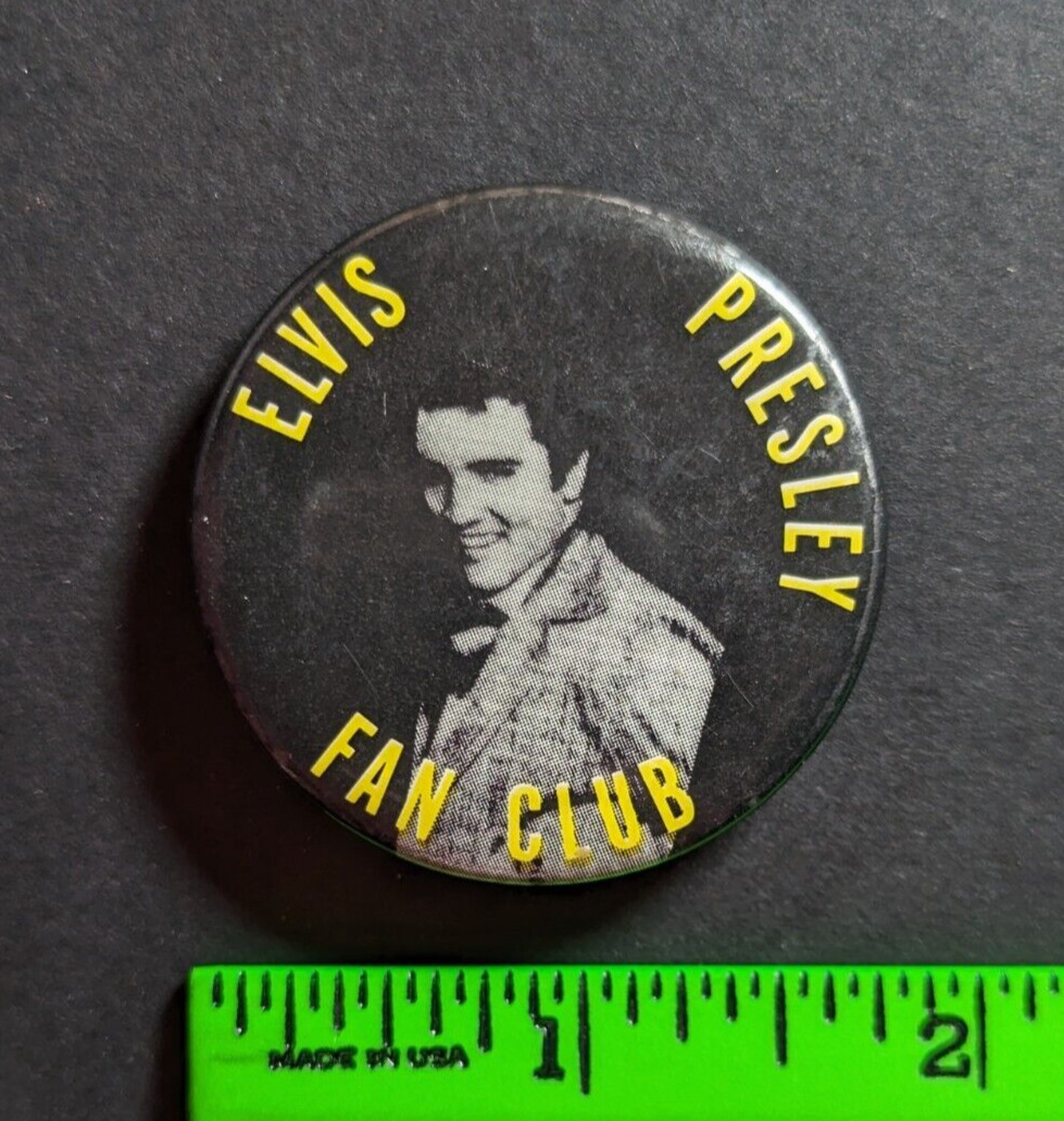 Vintage 1970s Elvis Presley Fan Club Pinback Pin