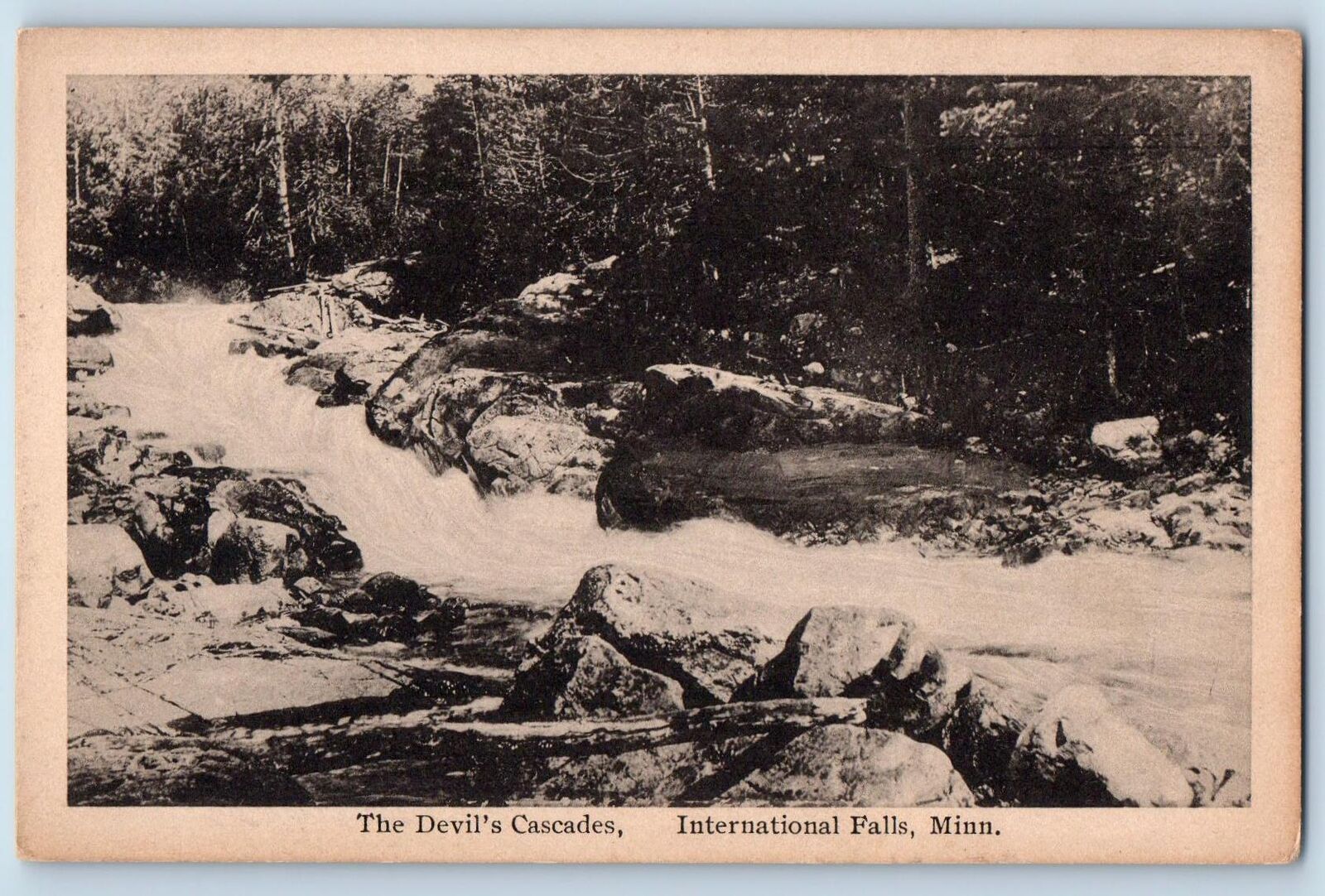 International Falls New Hampshire NH Postcard The Devil\'s Cascades Scene c1920s