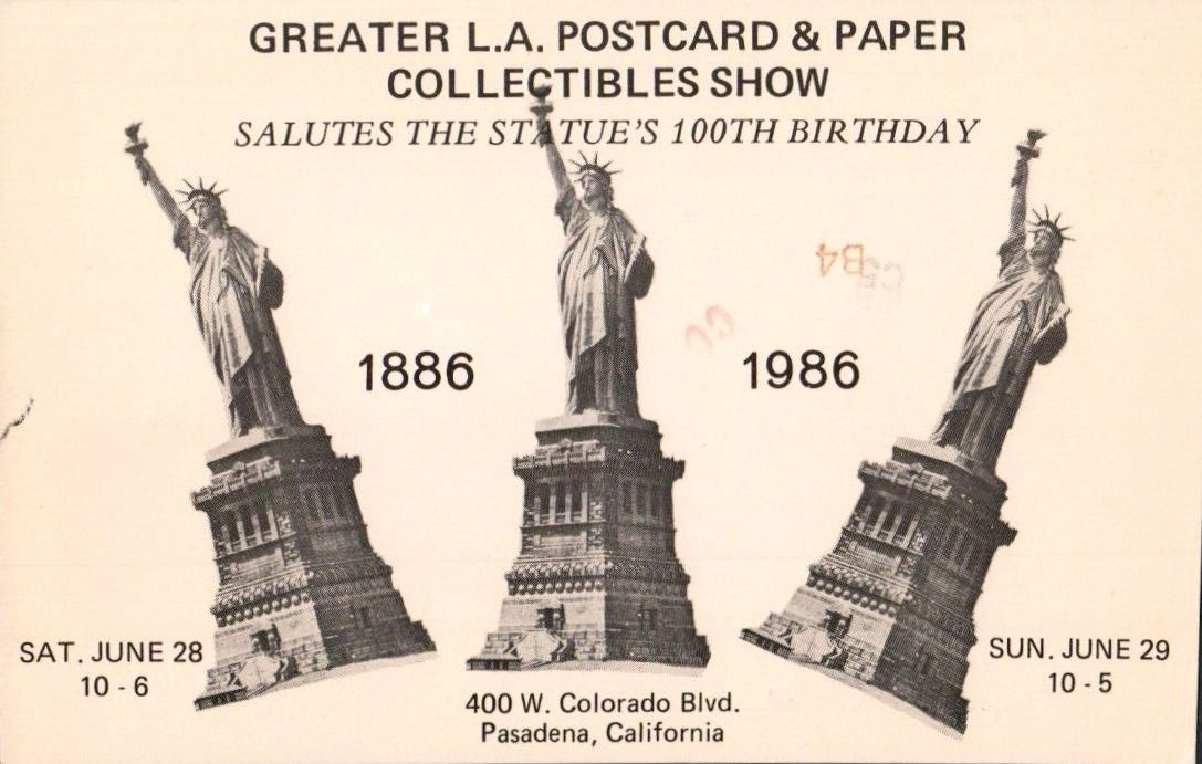 Greater Los Angeles Postcards & Paper Collectibles Show 1986 Vintage Postcard