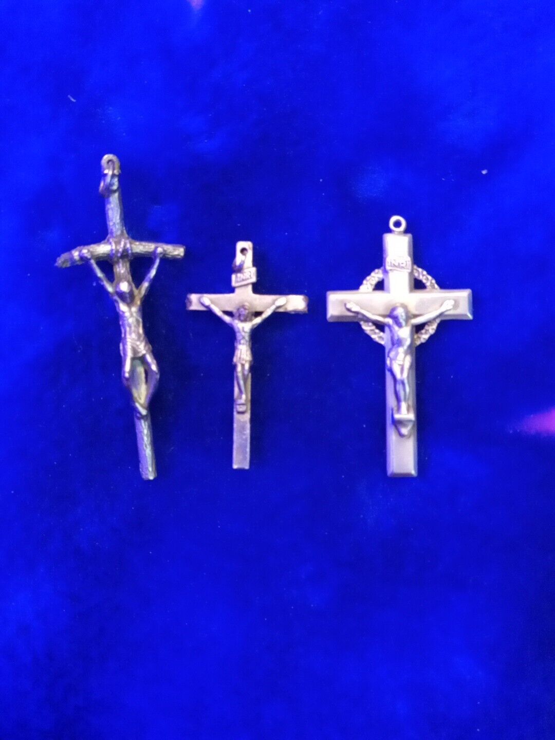 3 Vintage Italian Silver Crucifixes Found Medal Detecting At Former Convent.