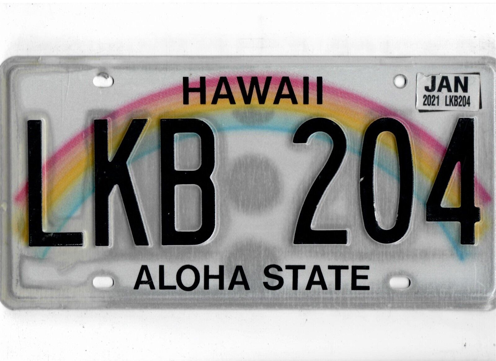 HAWAII passenger 2021 license plate \