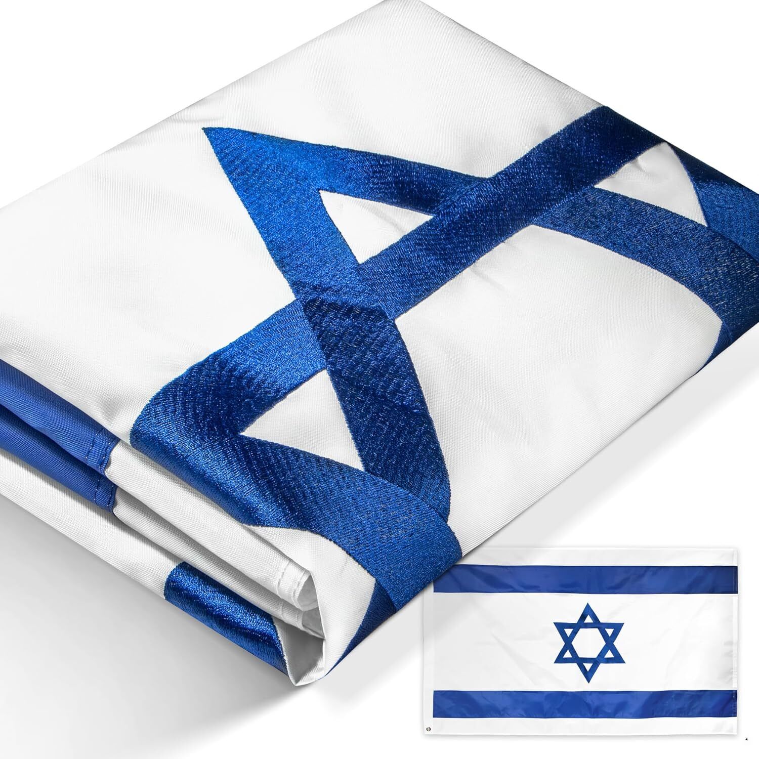 Anley EverStrong Series Israel Flag 3x5 Foot Heavy Duty Nylon Embroidered