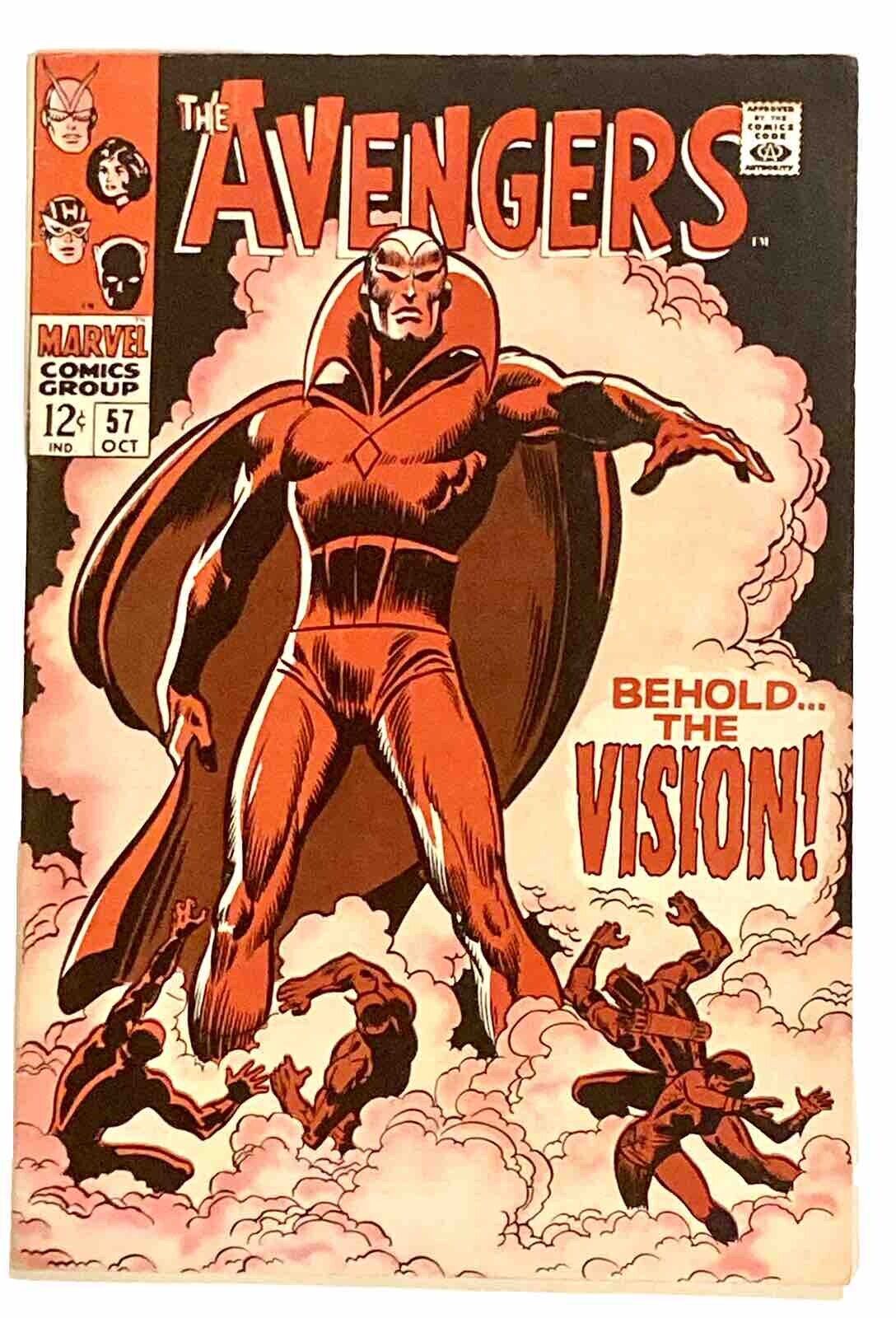 AVENGERS #57 1968 9.0 VF/NM 🔑 1st Vision
