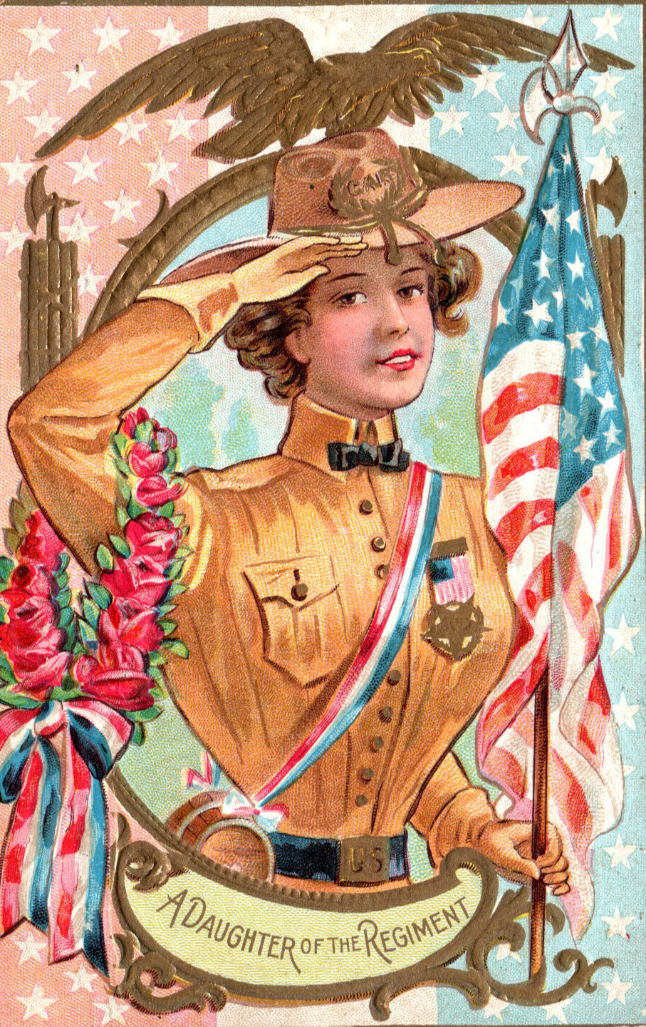 GAR Civil War Daughter Of The Regiment Grand Army Patriotic Postcard