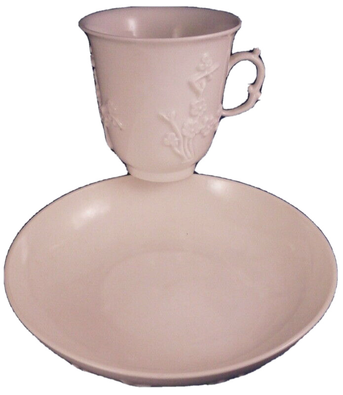 Antique 18thC Meissen Porcelain Prunus Beaker Cup & Saucer Porzellan Tasse #3