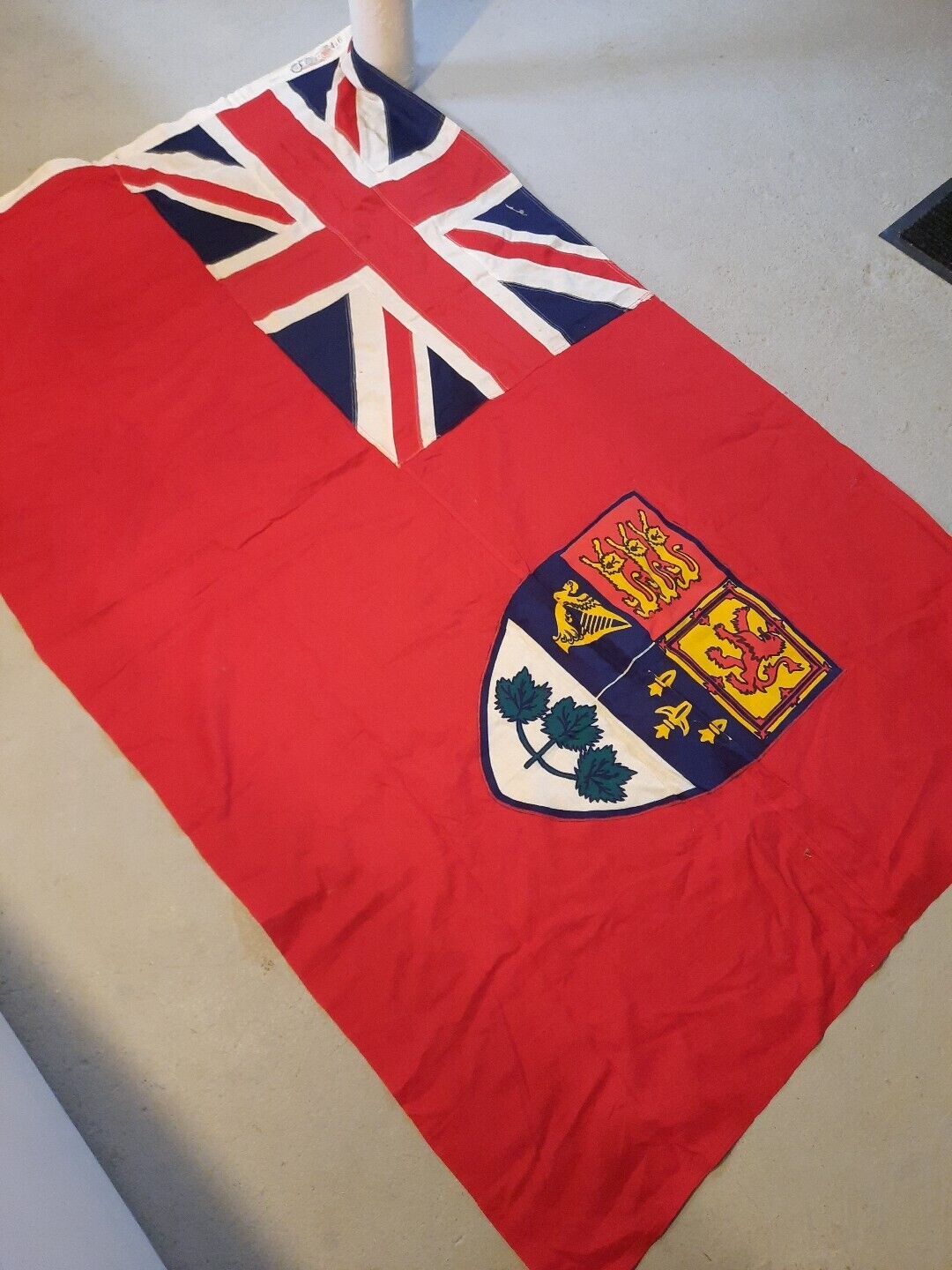 Vintage Cotton Canada Red Ensign Flag Cloth Old Canadian Union Jack Bulldog