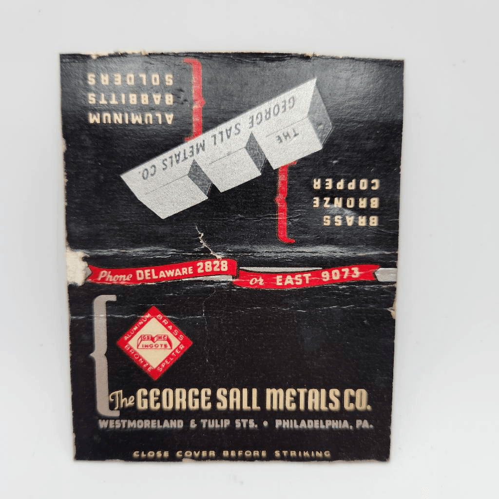 Vintage Bobtail Matchcover The George Sall Metals Co. Philadelphia Pennsylvania