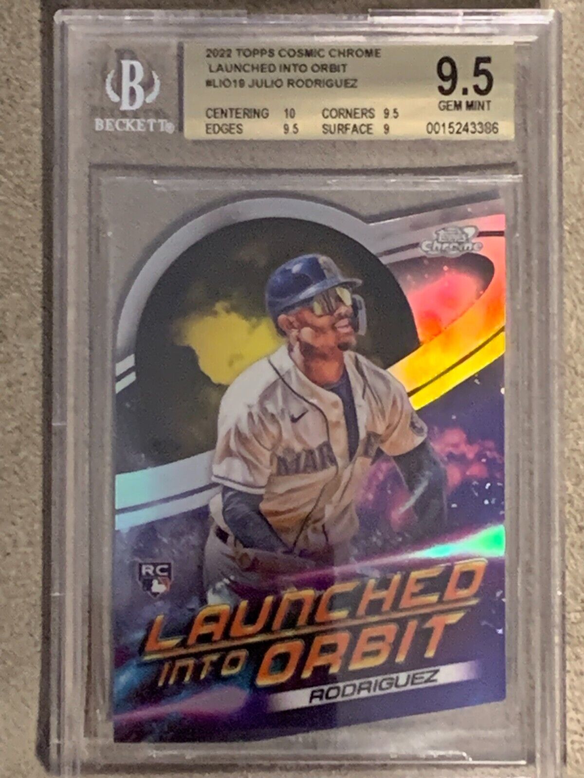 2022 Topps Cosmic Chrome Launched Into Orbit Julio Rodriguez BGS 9.5 Rookie