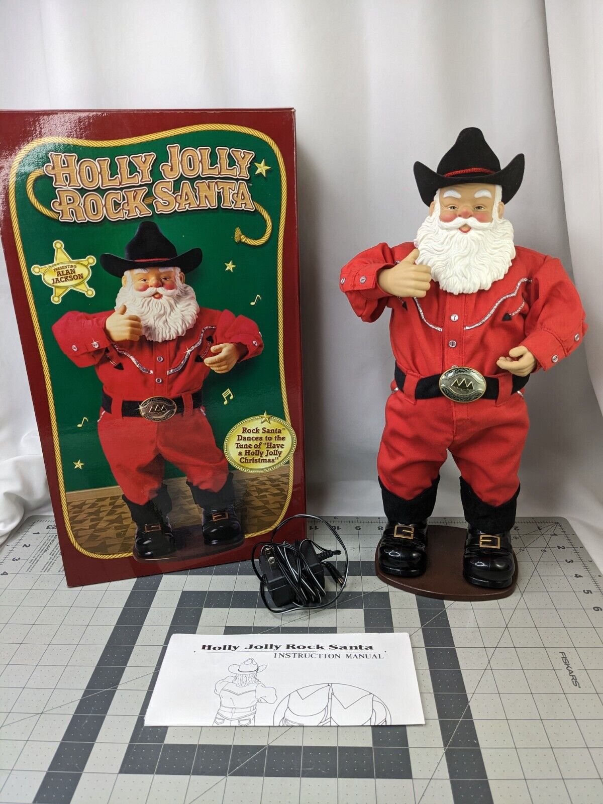 Christmas Fantasy Holly Jolly Rock Santa Animated Figure 1999