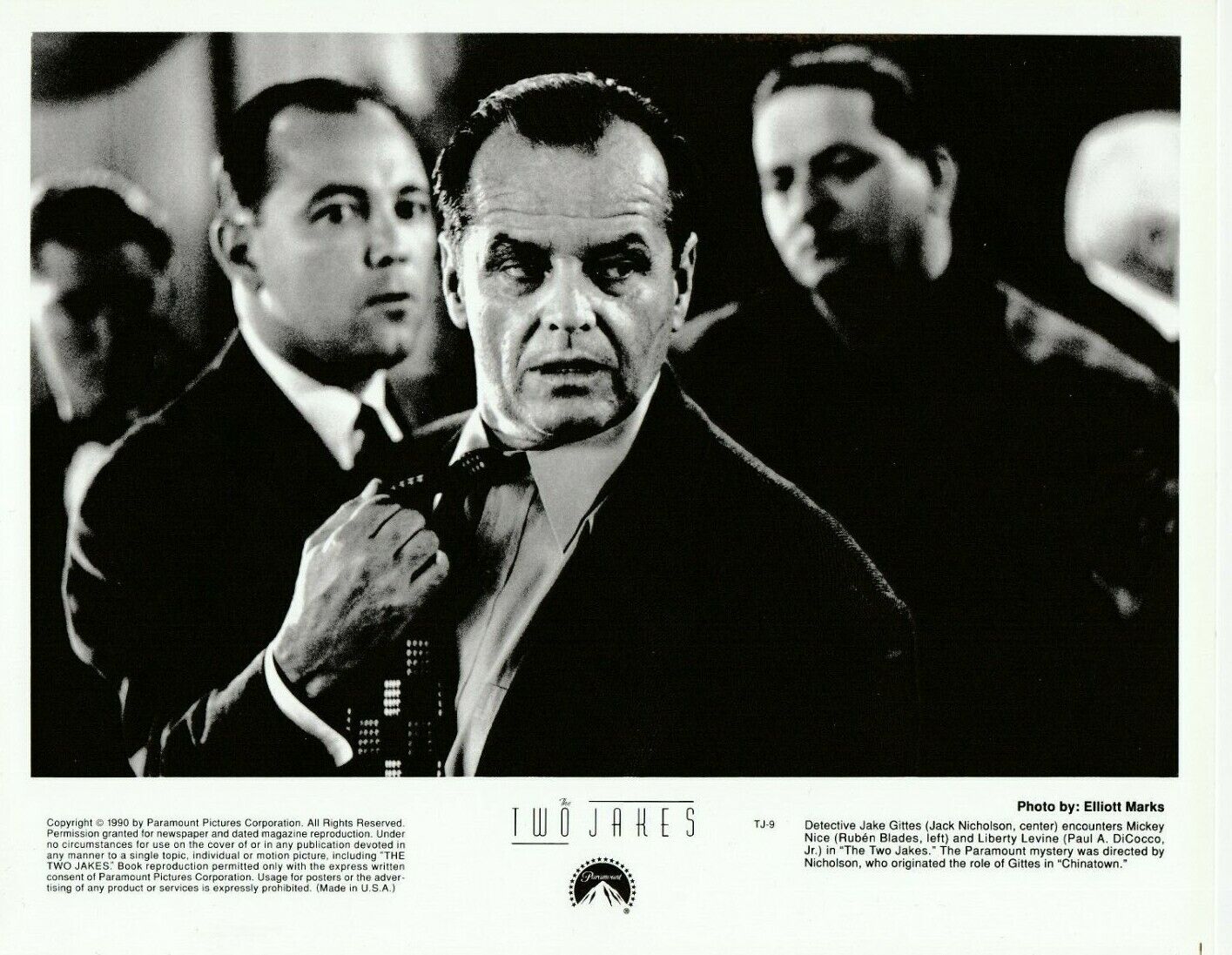 1990 Press Photo Jack Nicholson, Ruben Blades, Paul A. DiCocco in The Two Jakes