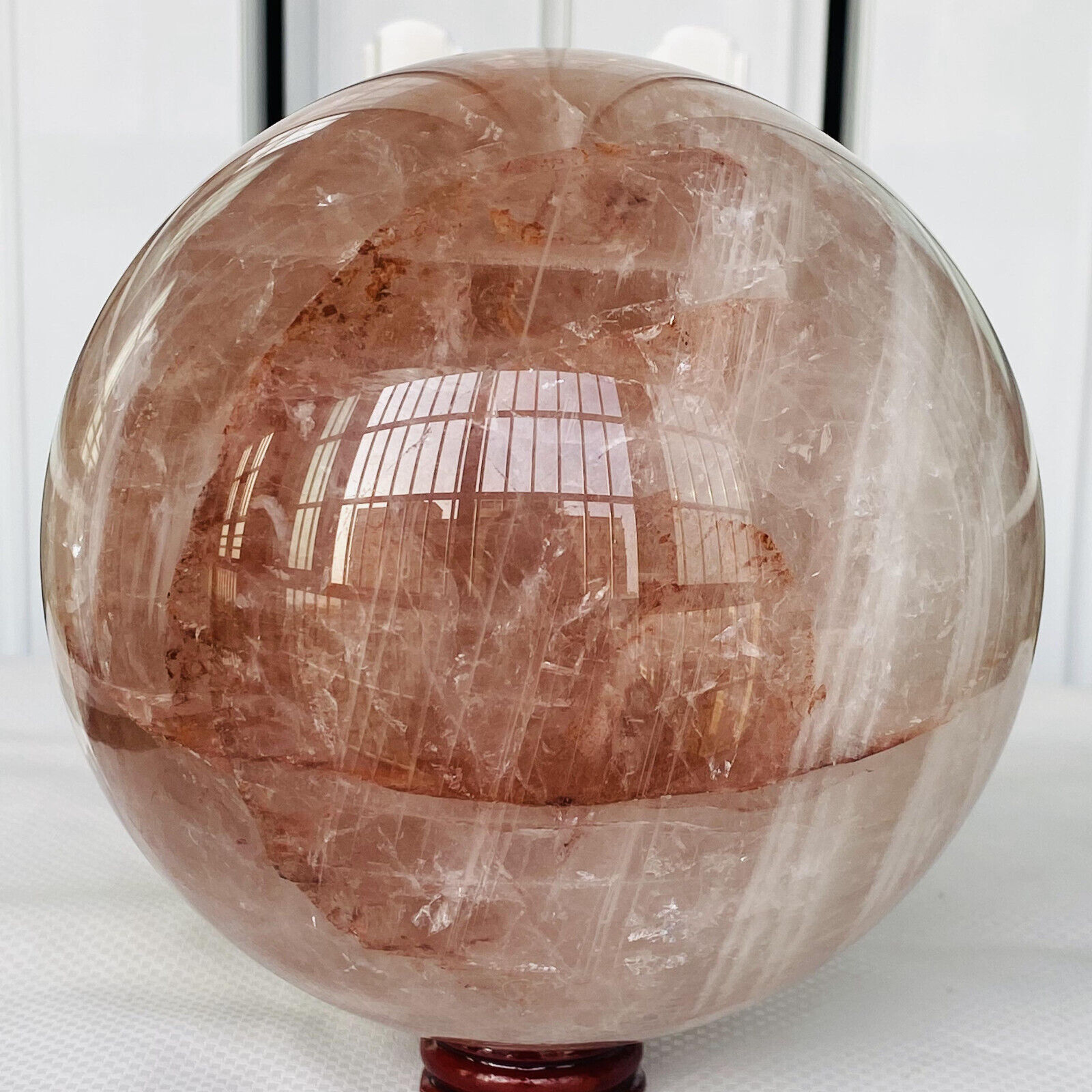 Natural red gum flower ball quartz crystal energy reiki healing4200g