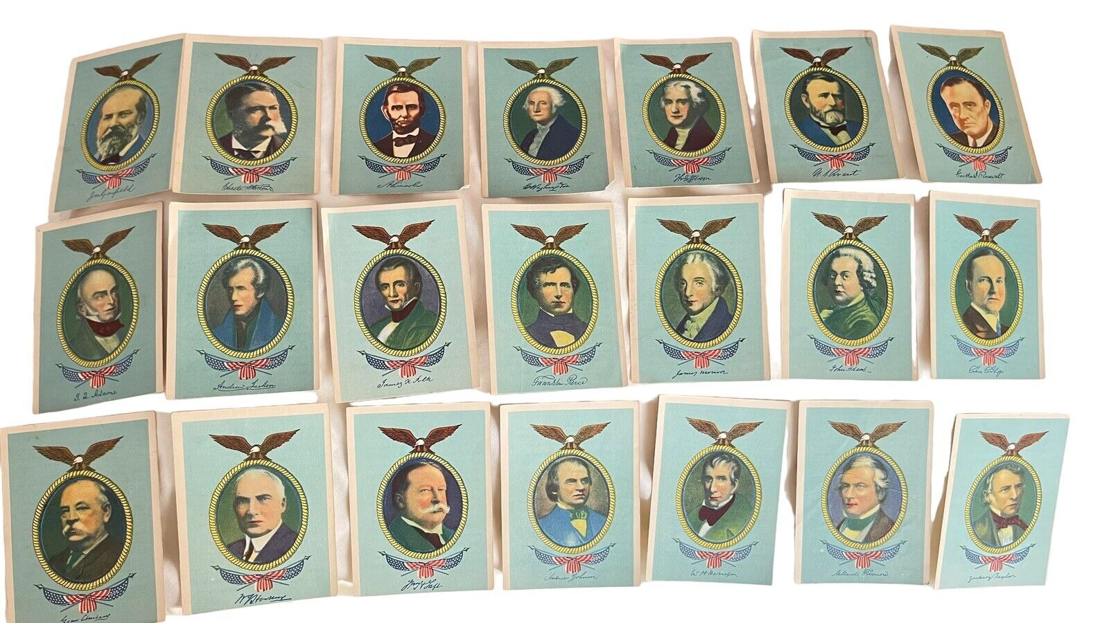 Vintage 21 President Cards Eagle Flag 4 1/4\
