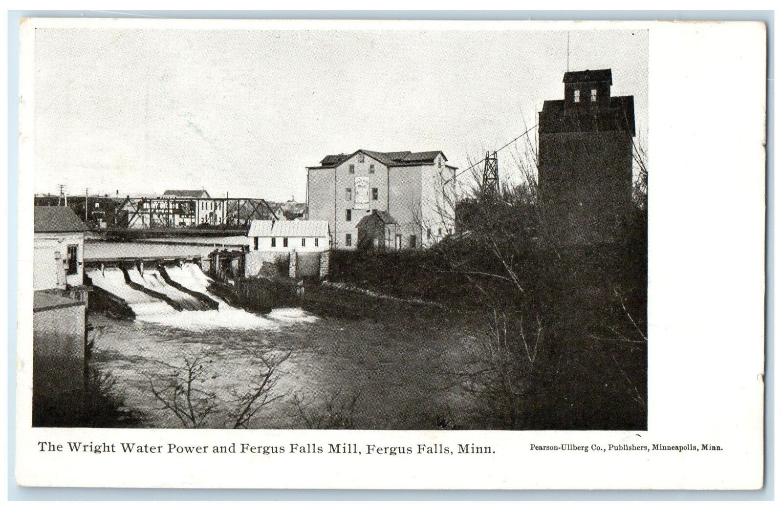 c1905s The Wright Water Power Fergus Falls Mills Fergus Falls Minnesota Postcard