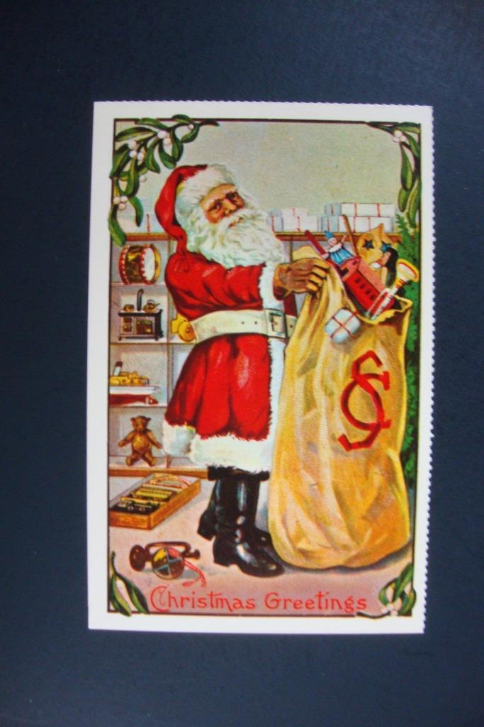 Railfans2 *791) 1980 Std Size Postcard, Christmas Greetings, Santa Claus, Toys