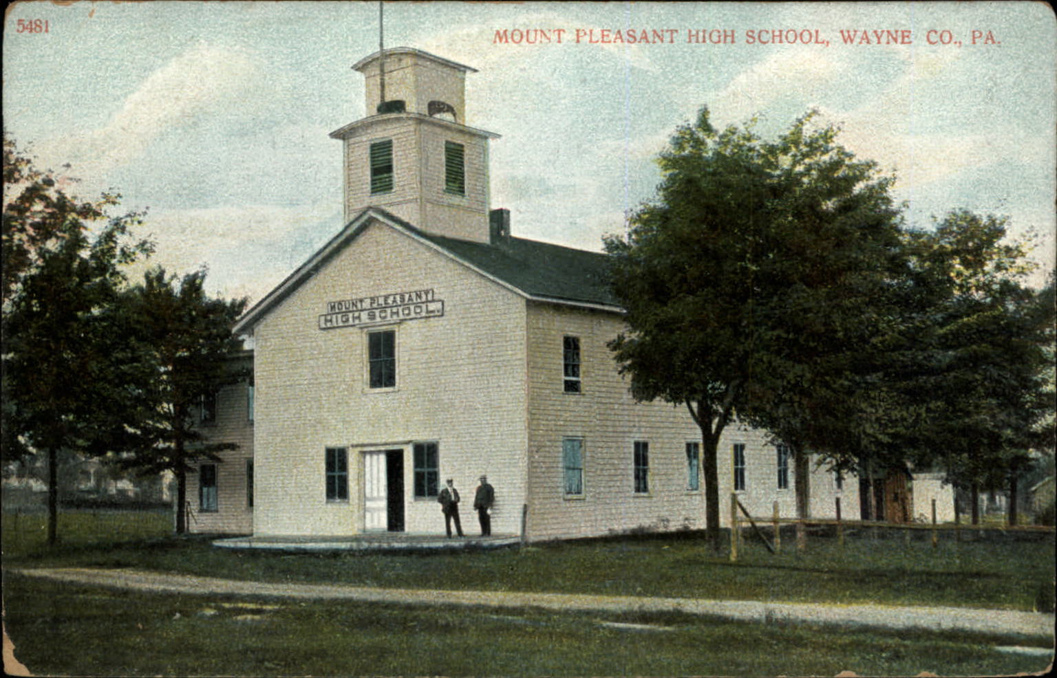 Mount Pleasant Pennsylvania High School 1921 to G GREEN Paterson NJ postcard