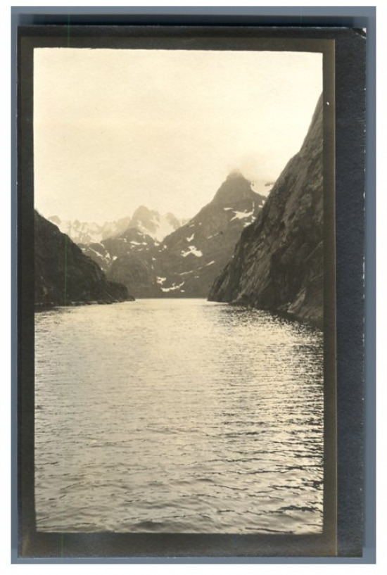 Norway, Trollfjorden in Lofoten Vintage Silver Print.  7 Silver Print
