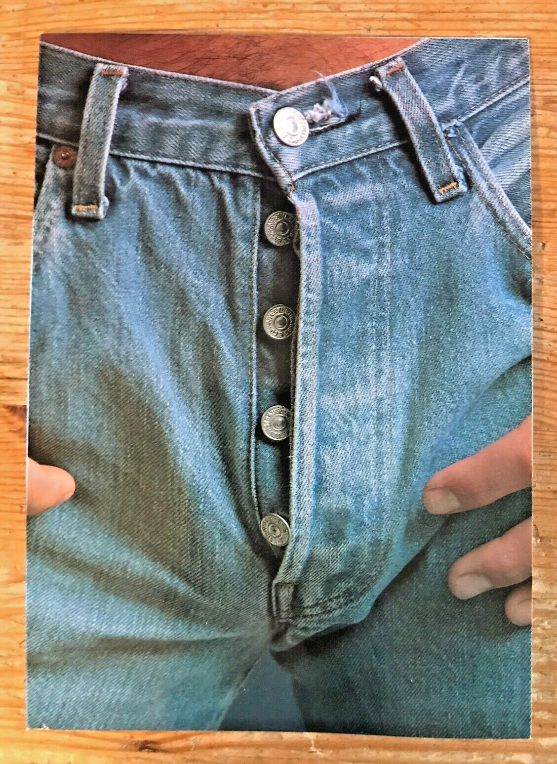 Beefcake Greeting Card Unbuttoned Jeans Package 1985 Hot Guy Man Gay Interest