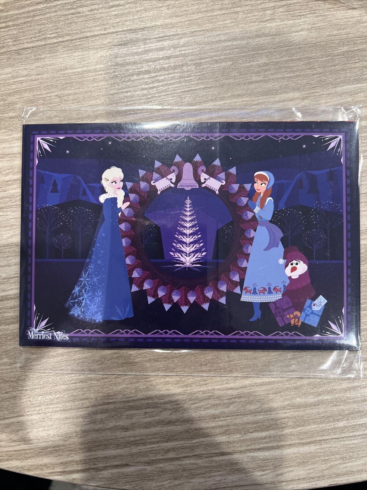 Disney Merriest Nites Frozen Elsa & Ana Post Card