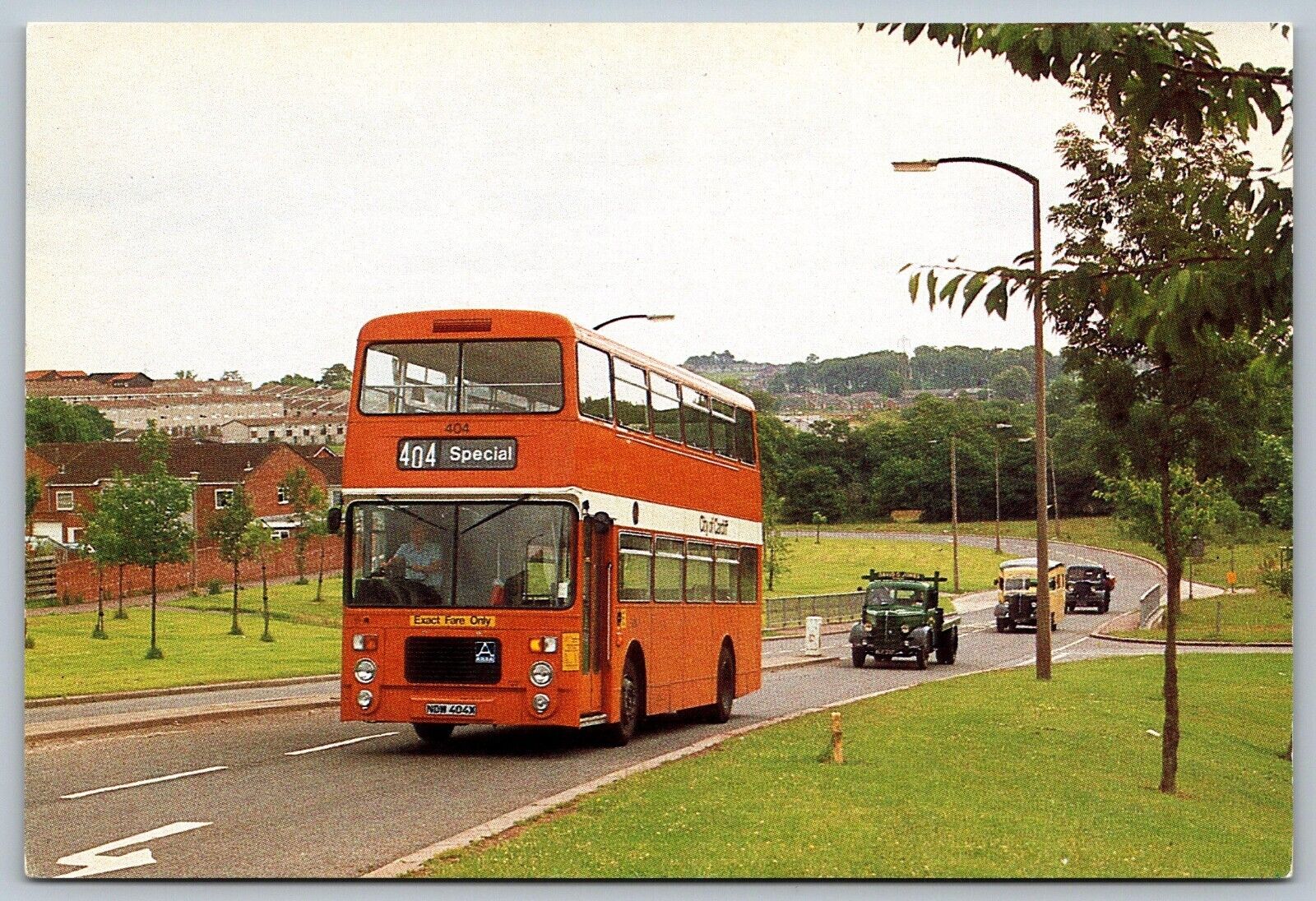 1982 Bus City of Cardiff Wales Transport Volvo/Alisa Chrome 4x6 Postcard J14