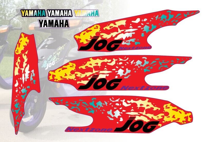 Sticker Decals Yamaha Jog Nextzone 1997 kit set red-yellow