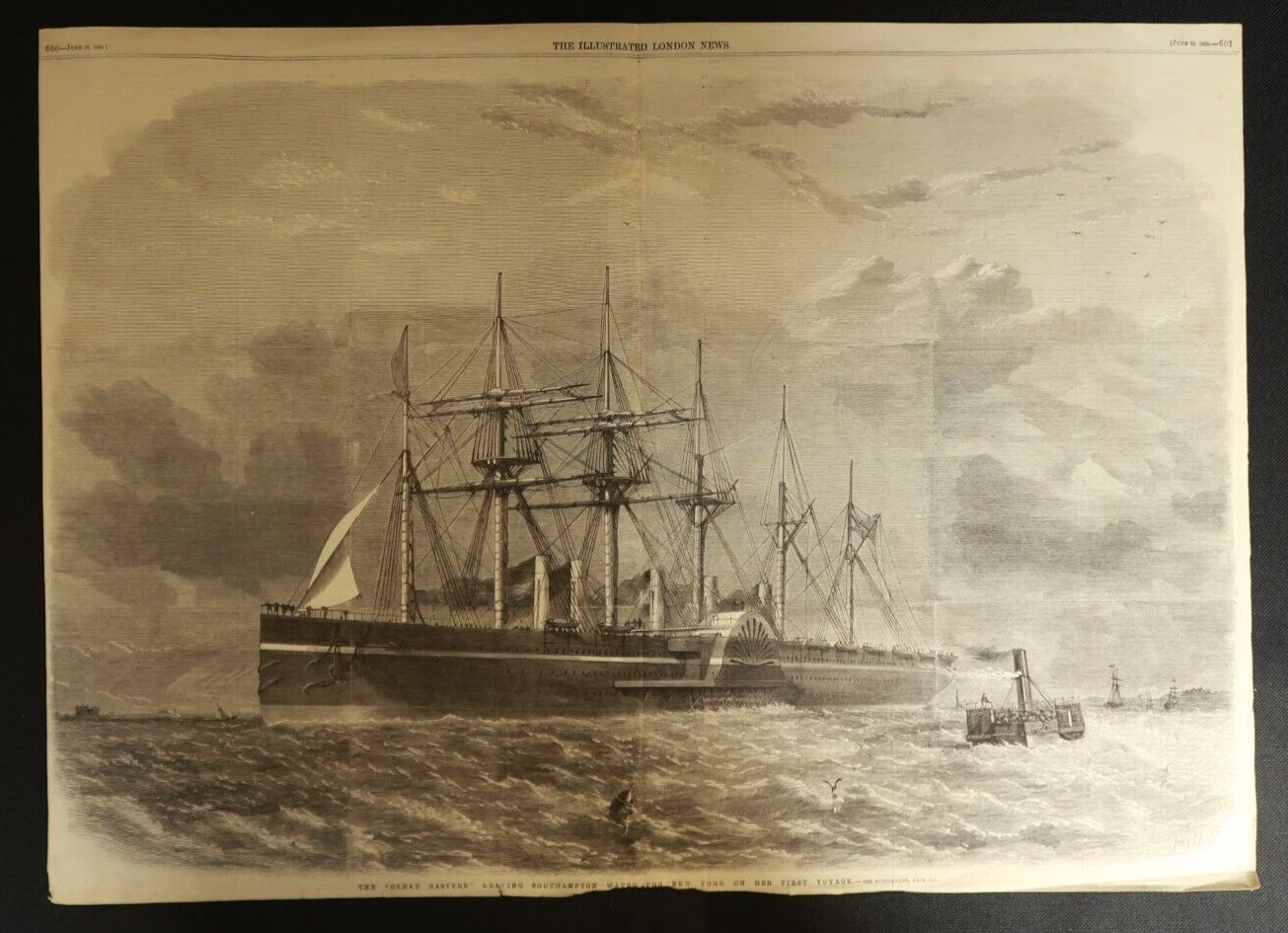 1860 The Illustrated London News Paper Great Eastern Southampton First Voyage