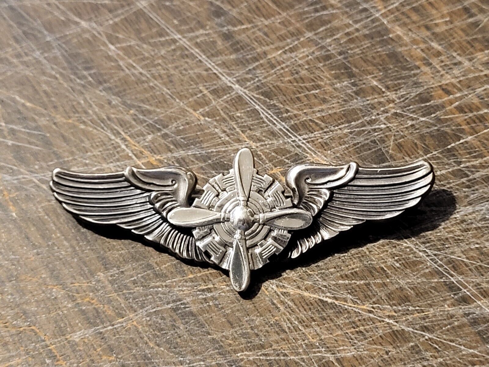 Vintage US Military Flight Engineer Wings - Full-Size - Sterling - MFG Meyers
