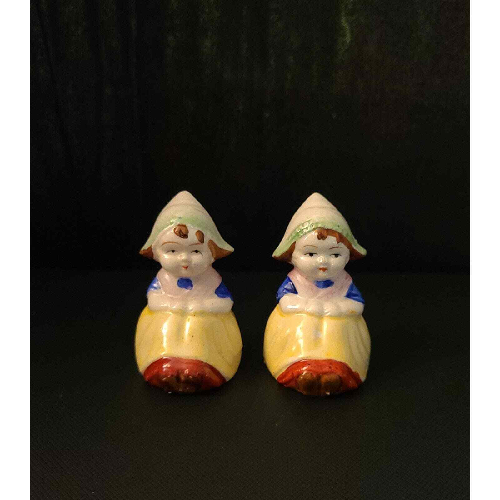 Vintage and Rare Dutch Girl Salt and Pepper Shakers