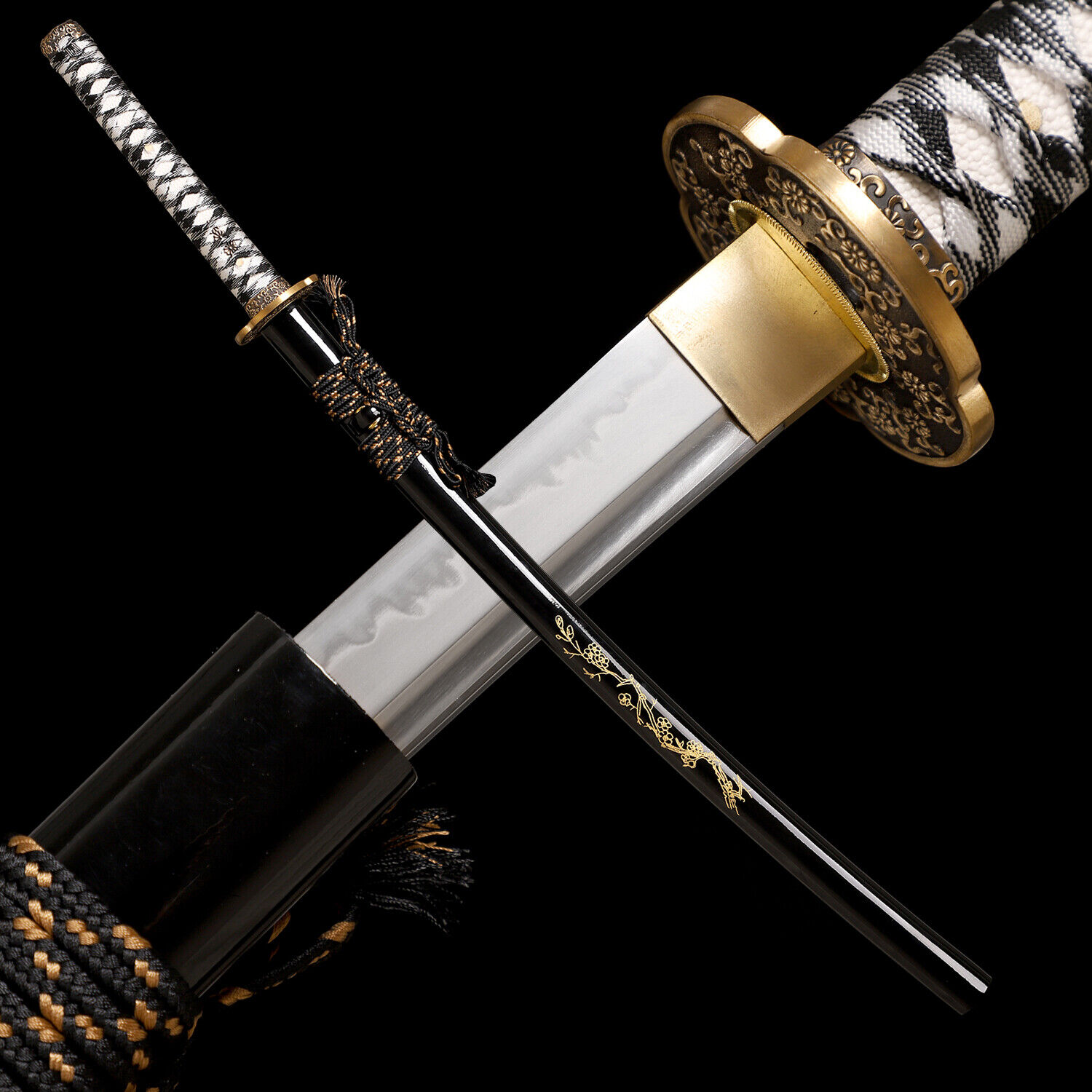 Handmade Japanese Samurai  T10 Clay Tempered Real Choji Hamon Sharp Katana Sword