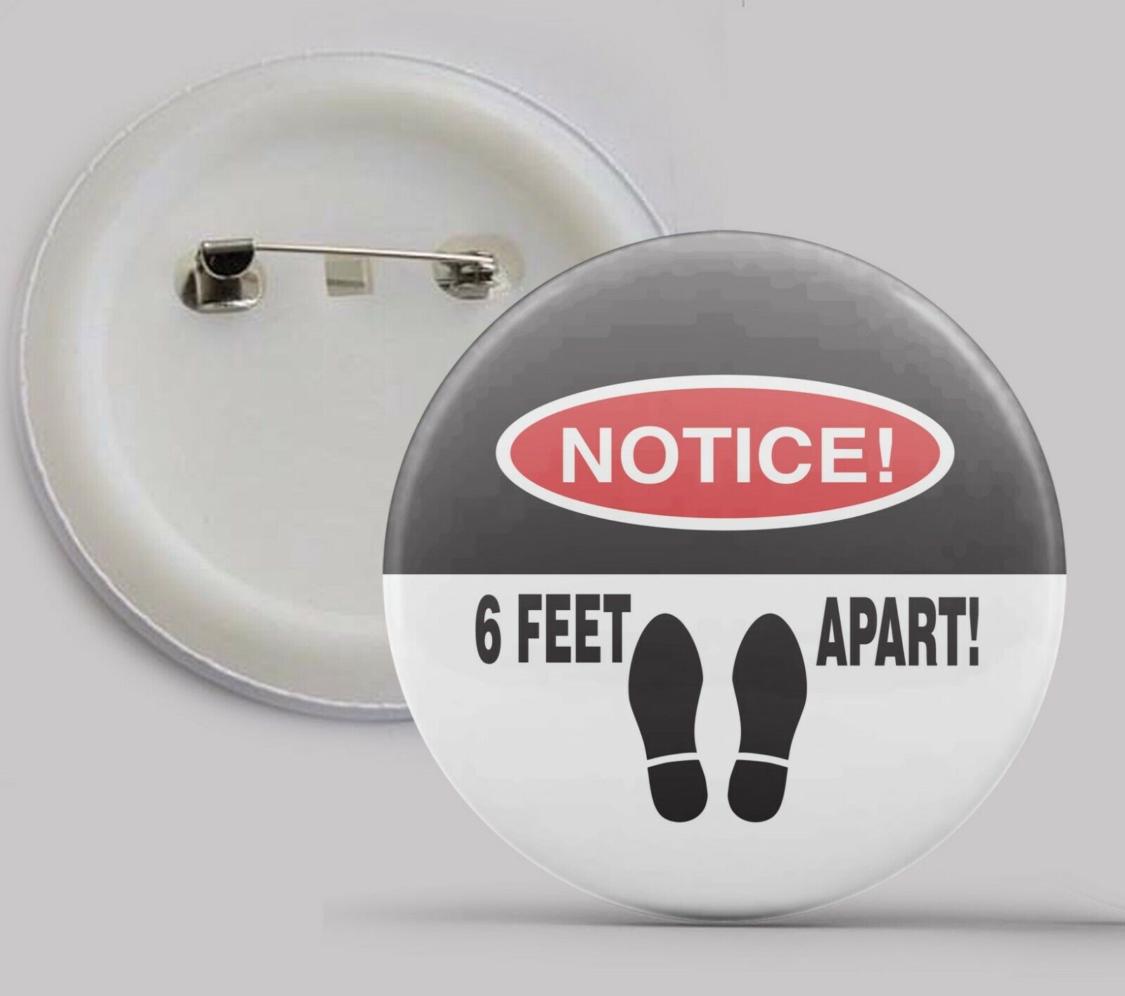 SIx Feet Apart - 6 Buttons - Virus Pandemic Medical School Social Distance 